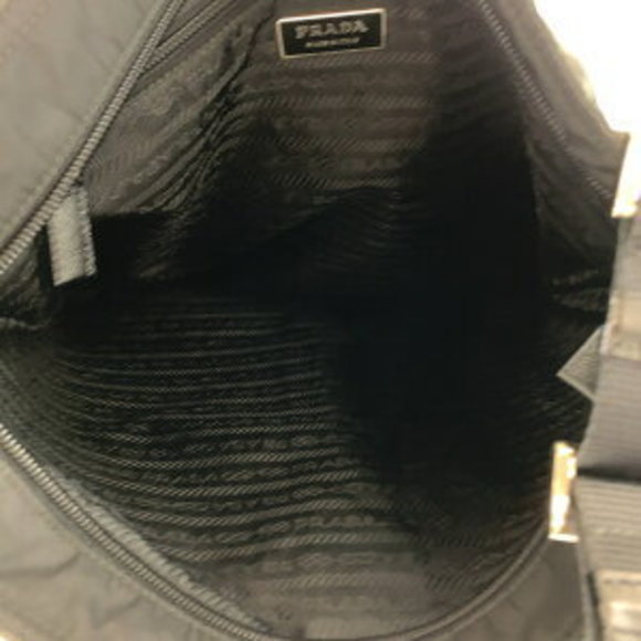 PRADA Tessuto Triangle Black Nylon Shoulder Bag Crossbody - Picture 6 of 8